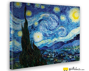 Quadri-Drucke auf Leinwand – Vincent Van Gogh – Sternennacht – GELBER BUS