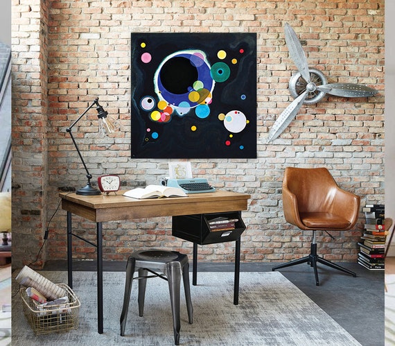 Giallobus Kandinsky 'Schwere Felgen' Kunstwerk – Acrylglas-Druck 100x100 Cm, Fertig Zum Aufhängen