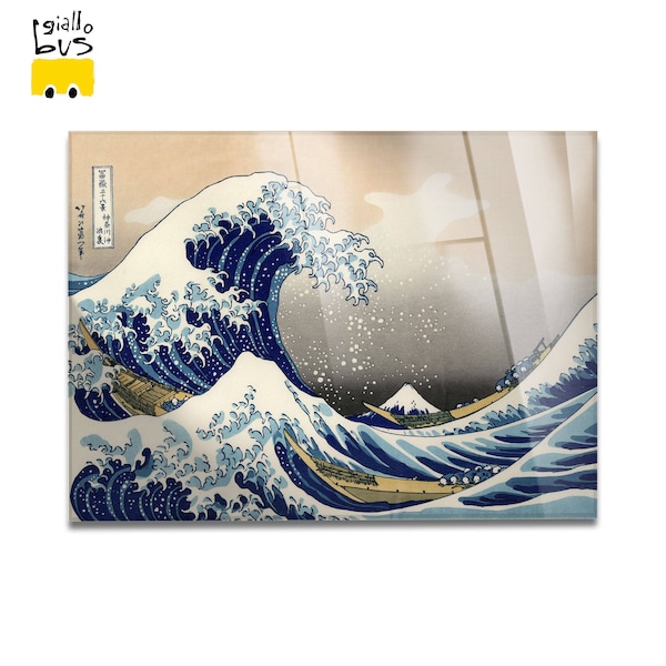 Peintures en plexiglas estampes sur verre acrylique - HOKUSAI - La Grande Vague de Kanagawa - GIALLO BUS