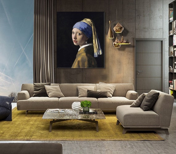 Quadro Stampa su Tela Canvas Giallobus Jan Vermeer 50 X 70 Cm Ragazza con Il Turbante 