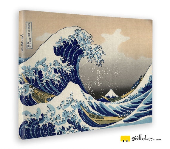 Hokusai Red Fuji Impression sur Toile Canvas Cadre 50 x 70 CM Giallobus