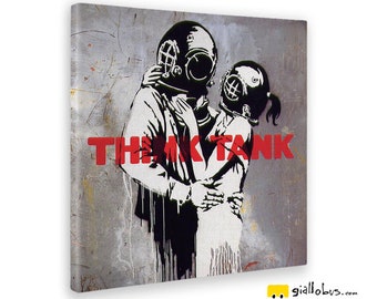 Moderne Gemälde - Banksy - Think Tank - YELLOW BUS