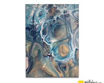 Plexiglas-Bilderdrucke auf Glas-Acryl – abstraktes Design – Steinschlifffarbe – GELBER BUS