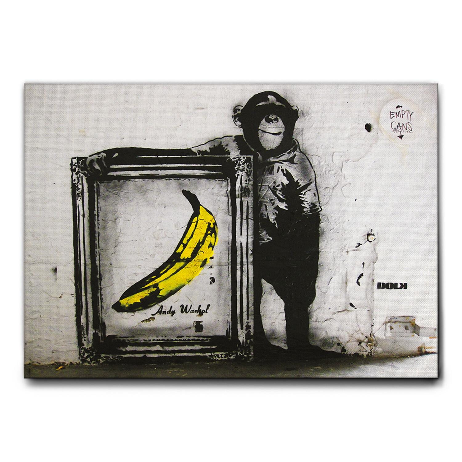 Banksy - Banana Monkey Painting - Modern Paintings on Canvas and