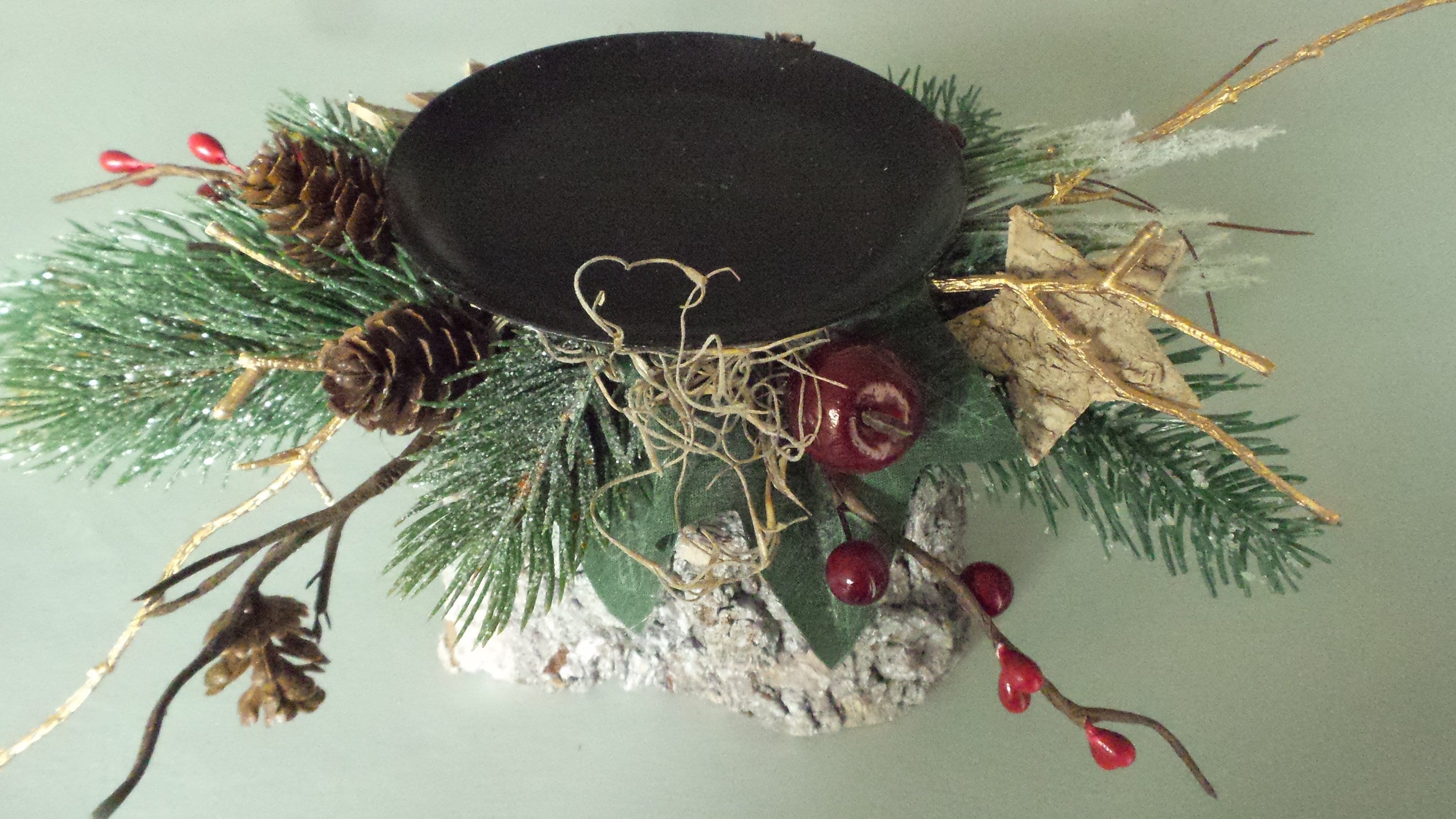 Yule Log Candle Holder Etsy