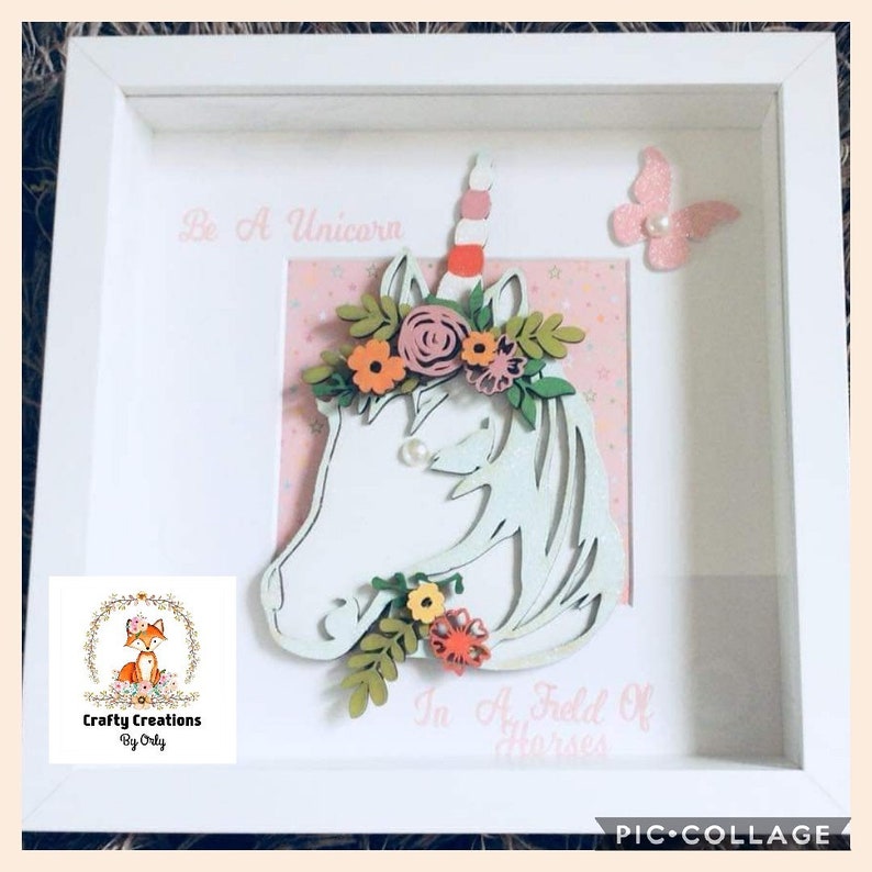 Hand painted Unicorn box frame