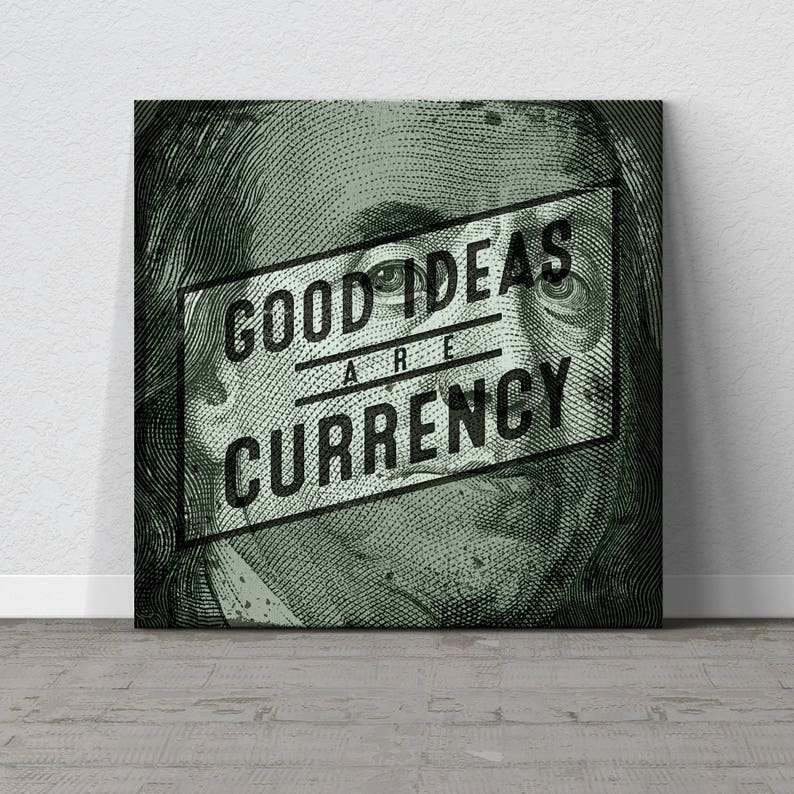 Money Canvas Money Wall Art Motivational Canvas Etsy