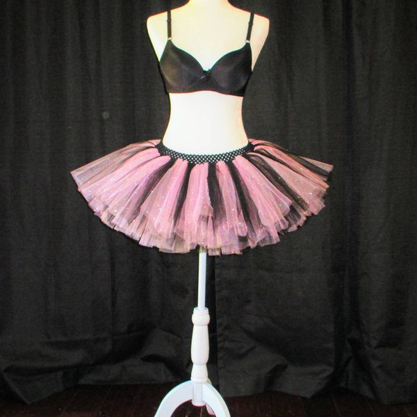 Woman's "Sexy" TuTu skirt, Med/Large, Special Occasion, double-layer, 2-layer, Short Skirt, Tulle Skirt, Elastic Crochet Waistband, Flirty