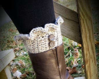 Ruffled boot toppers (cuffs) crochet pattern