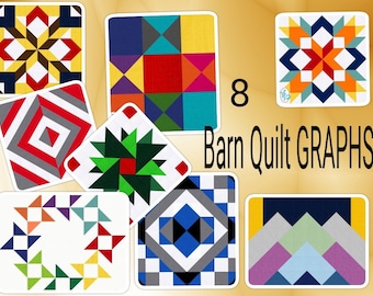 Diseños de Wood Barn Quilt (gráficos a todo color en descarga instantánea en PDF)