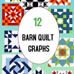 Pdf-Wood Barn Quilt designs (pełnokolorowe wykresy - natychmiastowe pobranie)