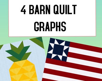 Descarga instantánea - Diseños de Wood Barn Quilt - 4 - (gráficos a todo color en formato PDF)