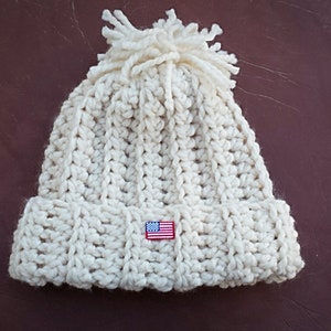 Pdf- Team USA Winter Olympic Style (Chloe Kim Gold Medalist)  Chunky style Hat Crochet Pattern