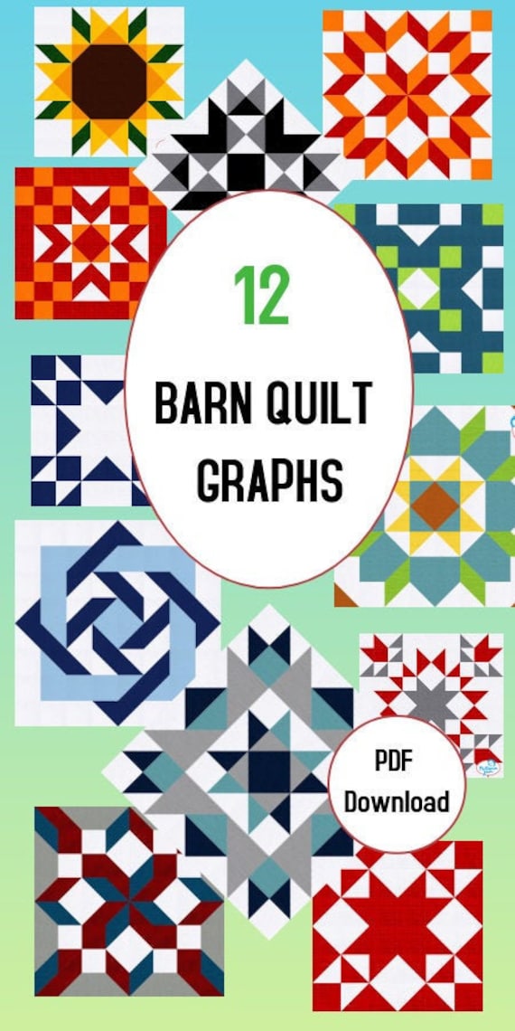 Kits & How To Barn Quilt Block PDF Pattern Sewing & Needlecraft Craft ...
