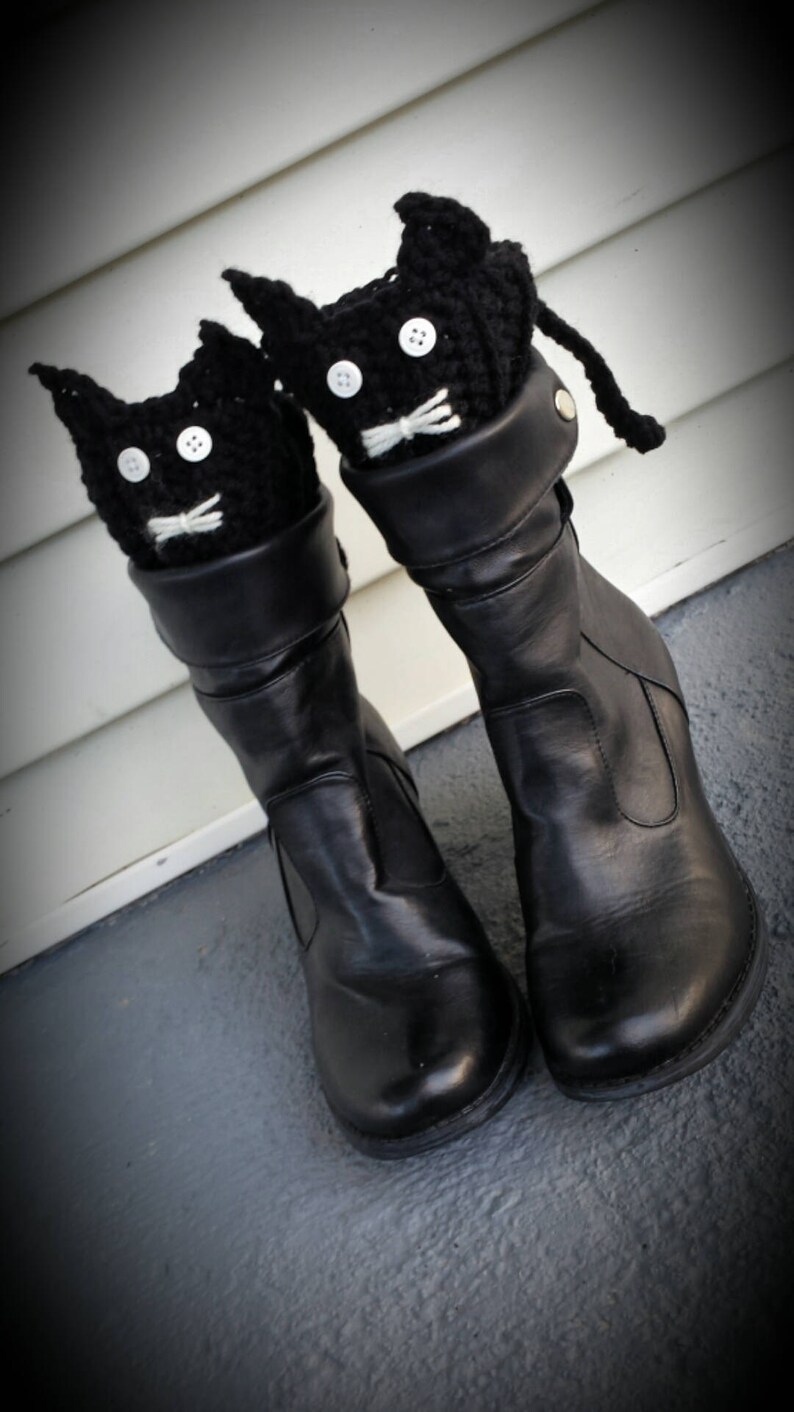 Kitty Cat Boot Toppers Cuffs pattern image 2
