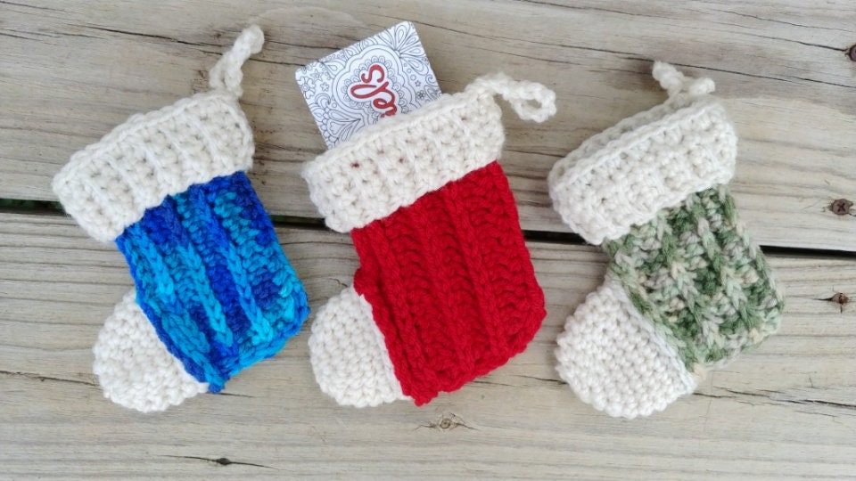 Christmas Stocking Gift Card Holder Crochet Pattern ornament Etsy