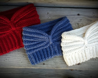 Patrón de crochet para calentador de orejas con crestas ceñidas