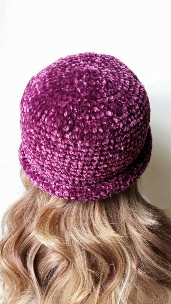 Very Velvet Rolled Brim Hat crochet 