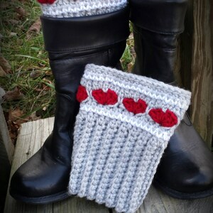 Heart Boot Toppers cuffs Crochet pattern image 2
