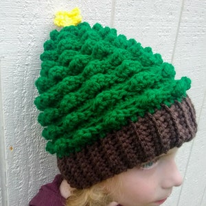 Christmas Tree Hat pdf instant download crochet pattern - sizes newborn, baby, toddler, child, adult