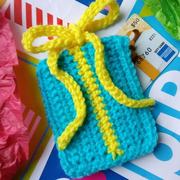 Wrapped Present Gift Card Holder crochet pattern