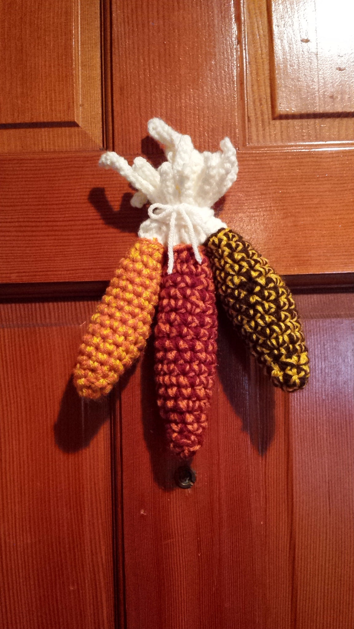 37 Corn Crochet Patterns for Rustic Decor, Play Food, and Cute Seasonal Gifts 7 Indian Corn Door Decor Crochet