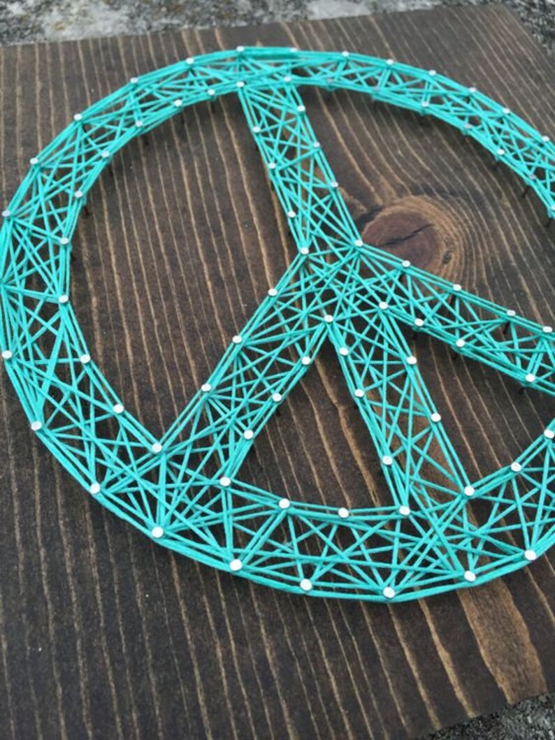 Peace Sign String Art Template Pattern With Directions pdf Etsy