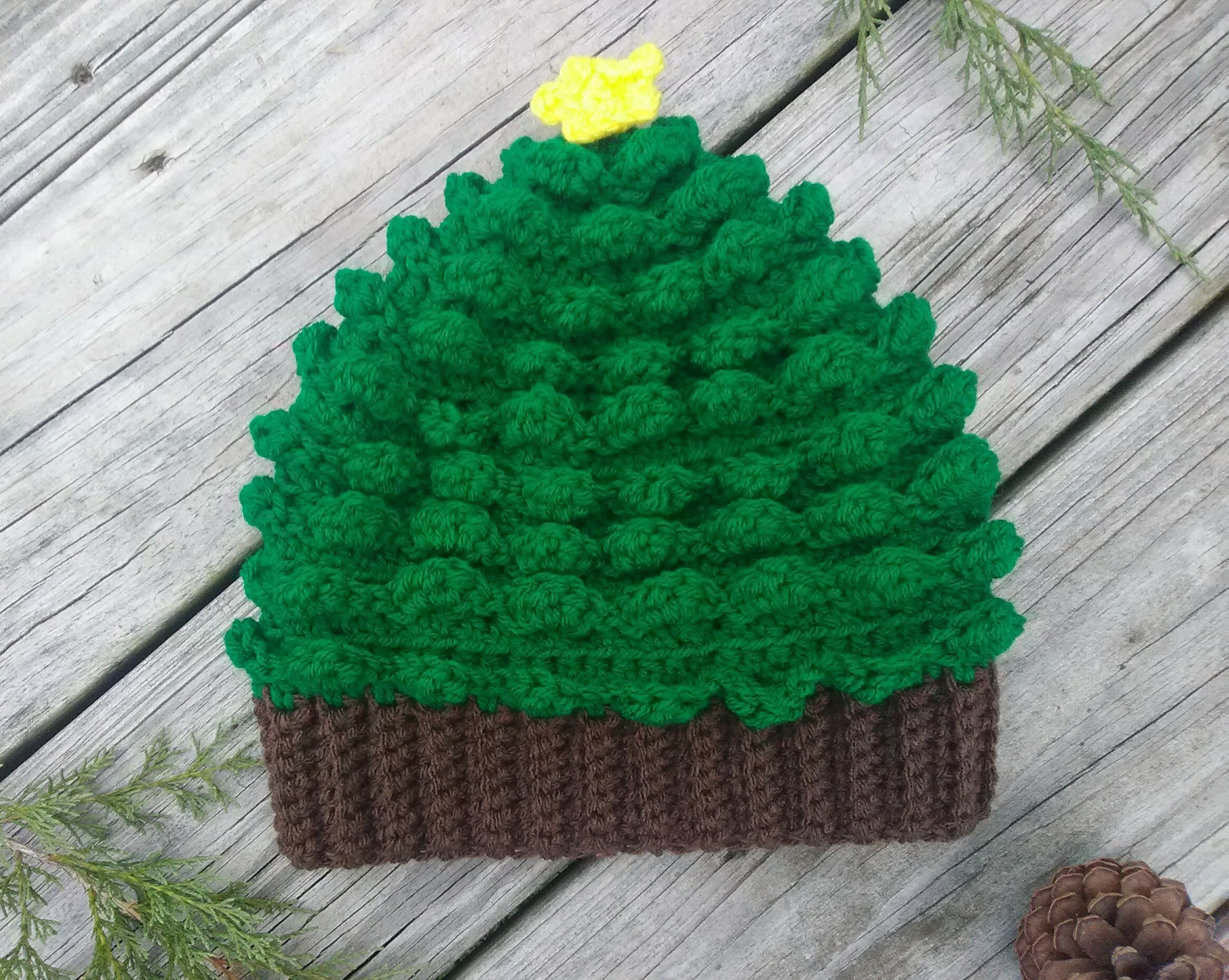 Christmas Tree Hat Crochet Pattern Sizes Newborn Baby Etsy Canada