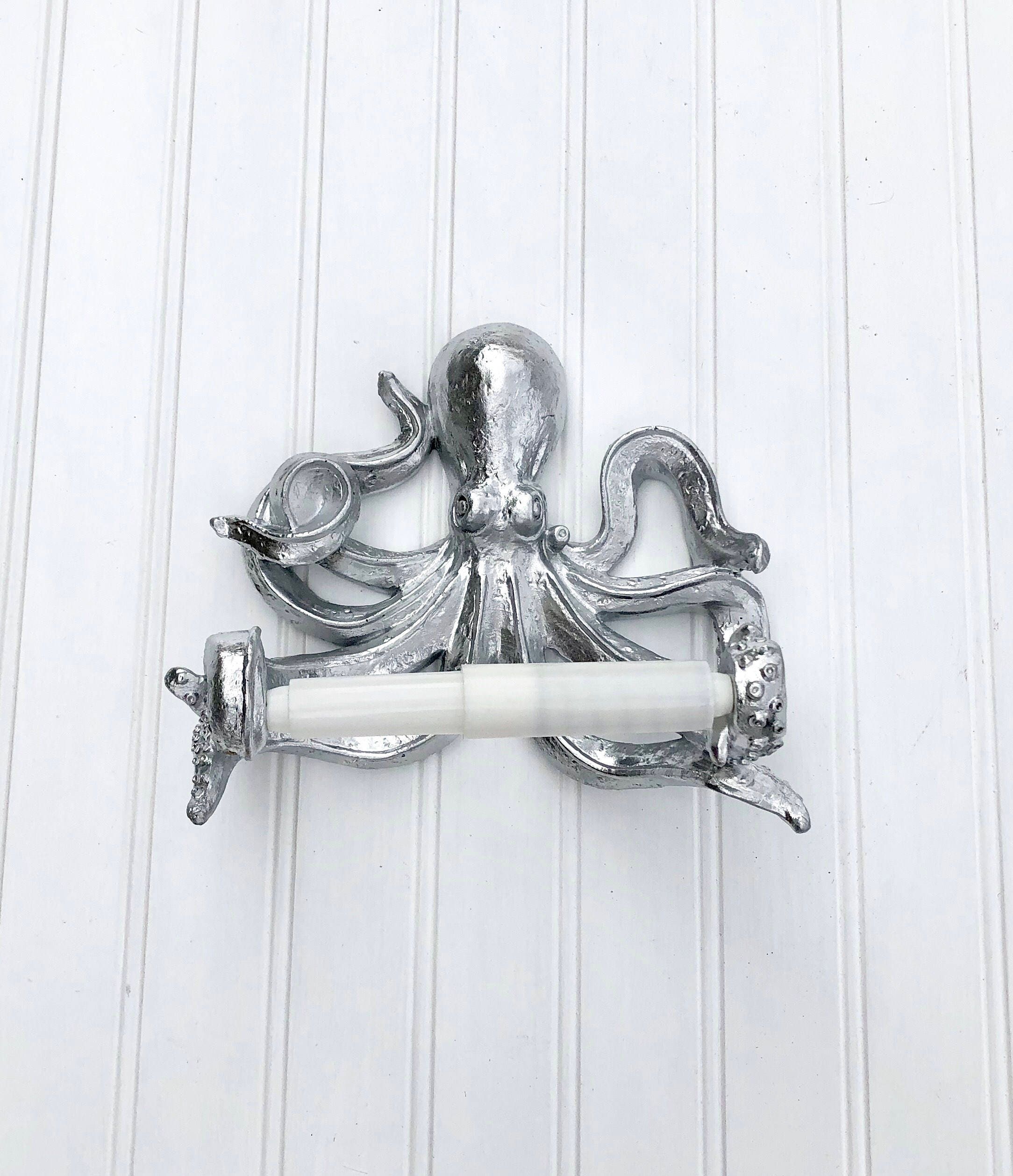 Octopus Toilet Paper Holder Whimsical Toilet Tissue Holder Etsy