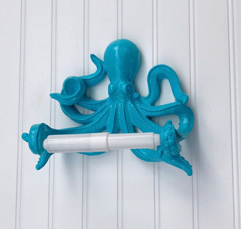 Octopus Toilet Paper Holder Whimsical Toilet Tissue Holder Etsy