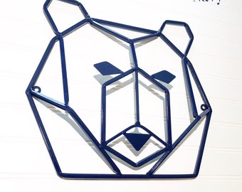 Geometric Bear~ Bear Wall Decor~ Woodland Animals~ Nursery Decor~ Whimsical Animal Decor~ Rustic Decor~ Metal Wall Art~ Geometric Animals