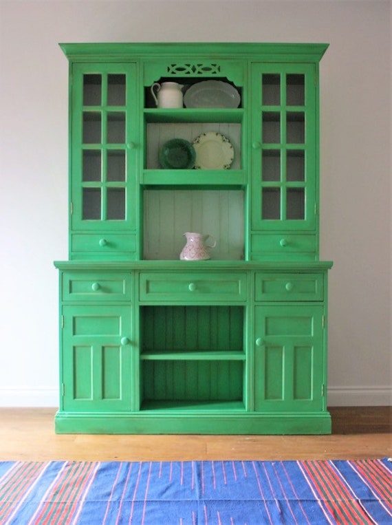 Vintage Painted Green Dresser Sideboard Etsy