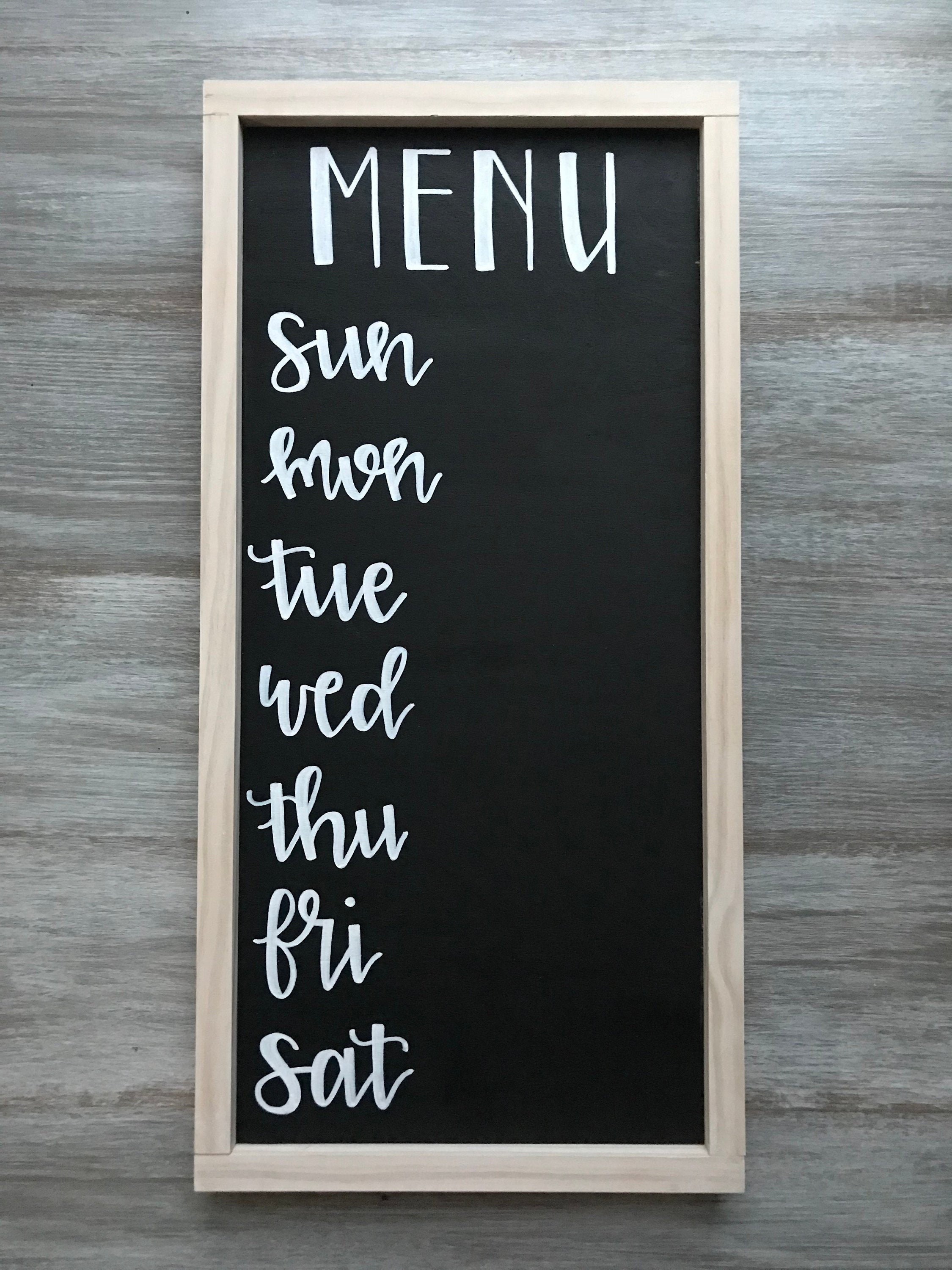 Chalkboard Menu | Framed Wooden Sign | Dinner Menu - Etsy