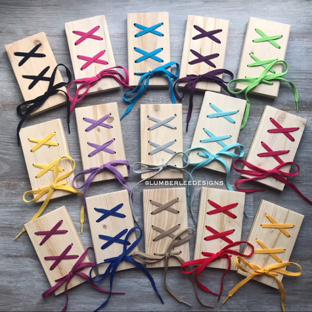 Wooden Shoelace Tying Practice for Children Classroom