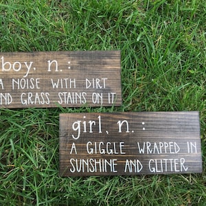 Boy Definition Sign | Girl Definition Sign | Nursery Decor