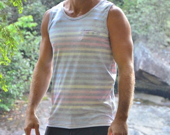 Striped Tank Top with 6 hidden pockets