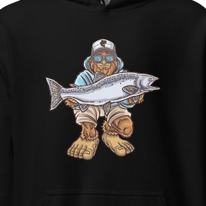 Salmon Fishing Hoodie , Salmon Bigfoot Shirt , Salmon Fishing , Salmon T-Shirt , Salmon T Shirt , Fly Fishing Shirt , Fly Fishing T Shirt