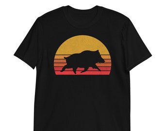Wild Boar Hunter Shirt: Retro Style - Comfortable Cotton Tee