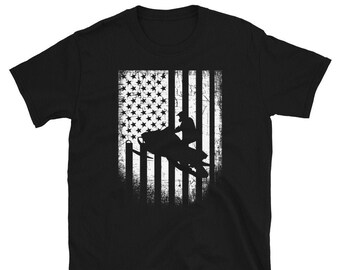 Amerikanische Flagge Snowmobiling Shirt: Wintersport-Design