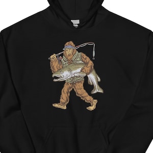 Salmon Fishing Hoodie , Salmon Bigfoot Hoodie , Salmon Fishing , Salmon Hoodie , Salmon Sweatshirt , Fly Fishing Shirt