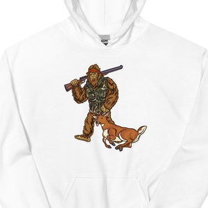 Bluza z kapturem do polowania na jelenie, Łowca jeleni Bigfoot, Łowca jeleni Sasquatch, Sasquatch, Bigfoot, Polowanie na jelenie, Polowanie z karabinem