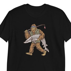 Sturgeon Bigfoot Fishing Shirt , Sturgeon Fishing , Mens Fishing Gift , Womens Fishing Gift , Sturgeon Fishermen , Sturgeon Fishing Gifts