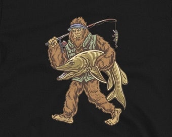 Muskie Fishing Shirt , Muskie Fishing , Musky Shirt , Bigfoot Fishing , Muskie Hunter , Fish Shirt , Musky Fishing Shirt , Tiger  Muskie
