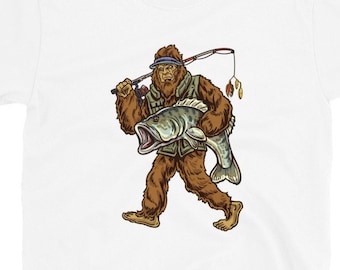 Bass Fishing Shirt , Bass Fishing , Bigfoot Fishing Shirt , Largemouth Bass , Fisherman Shirt , Bass Shirt , Bass Fishing Tshirt