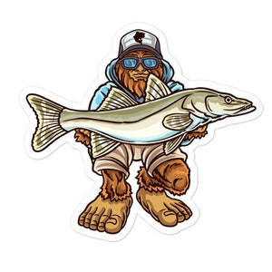 Snook Fishing Decal , Bigfoot Fishing Decal , Snook Bigfoot , Bigfoot Fisherman , Sasquatch Decal , Sasquatch Fishing , Bigfoot Fishing