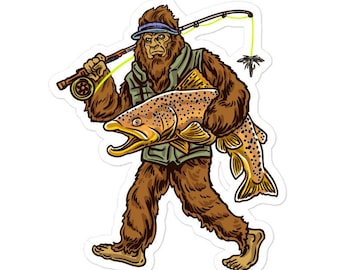 Bachforelle Aufkleber , Bachforelle , Forelle Aufkleber , Flussfischerei Aufkleber , Fliegenfischen , Fliegenfischer , Forellenfischen , Männergeschenk