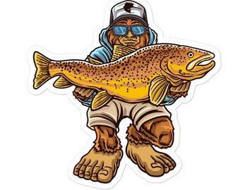 Pegatina de trucha marrón , Trucha marrón , Pegatinas de trucha , Calcomanía de pesca de río , Pesca con mosca , Pescadores con mosca , Pesca de trucha , Regalo de pesca para hombres
