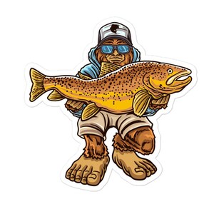 Brown Trout Sticker , Brown Trout , Trout Stickers , River Fishing Decal , Fly Fishing , Fly Fishermen , Trout Fishing , Mens Fishing Gift