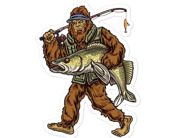 Wandaugen Angeln Aufkleber , Bigfoot Angeln Aufkleber , Fischer Sticker , Fischer Aufkleber , Bigfoot Aufkleber , Bigfoot Aufkleber