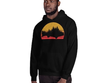 Angeln Hoodie: Walleye Design, Midwest Sunset Country (Unisex)